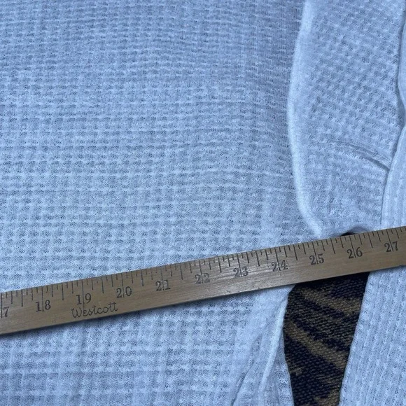 Free People Southside White Waffle Thermal Knit Top Size Large - Picture 4 of 9